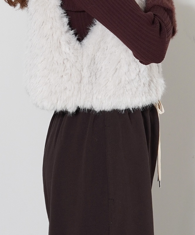 ロングミックスファーアウター