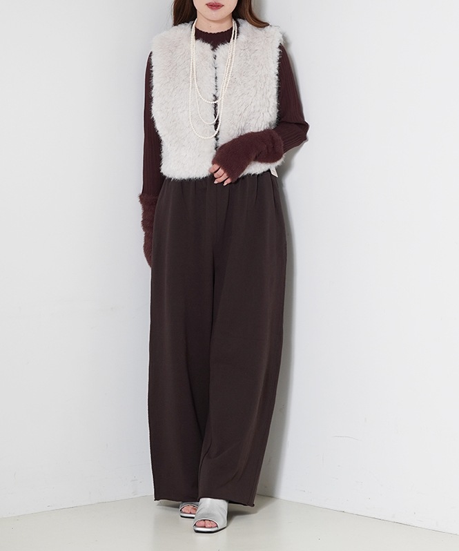 ロングミックスファーアウター