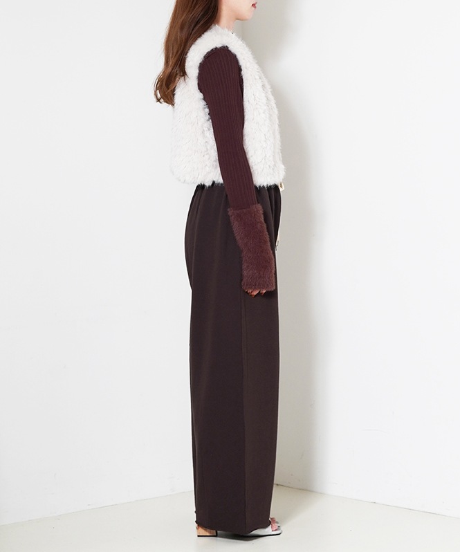 ロングミックスファーアウター