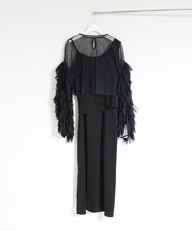 Volume tulle set dress■