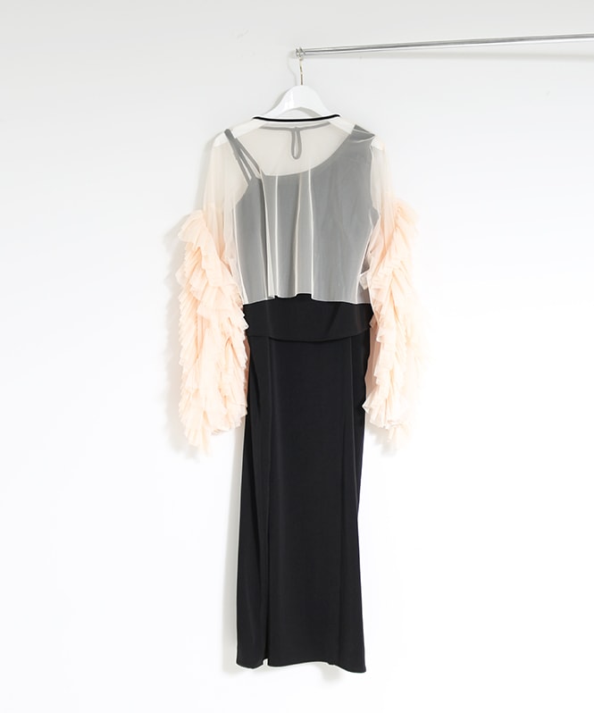 Volume tulle set dress■