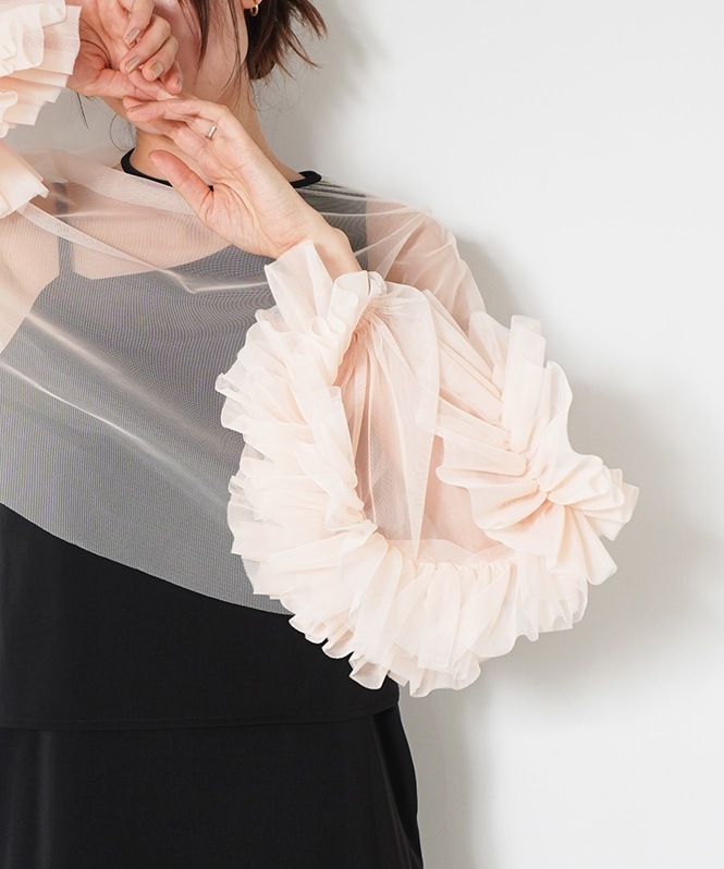 Volume tulle set dress■