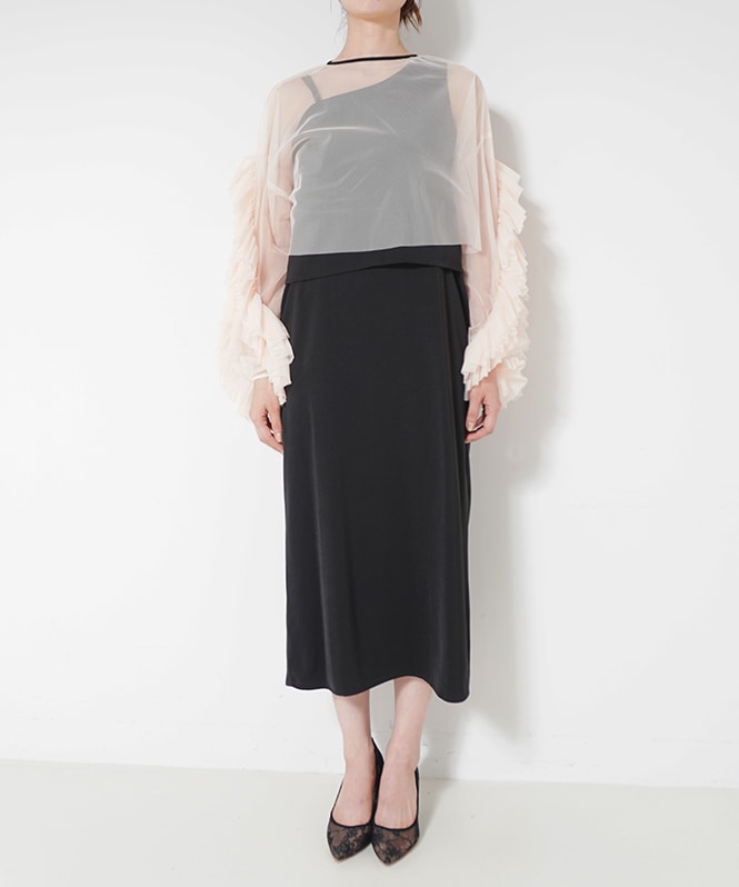 Volume tulle set dress■