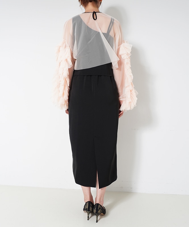 Volume tulle set dress■