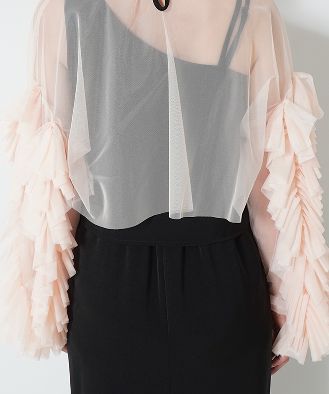 Volume tulle set dress■