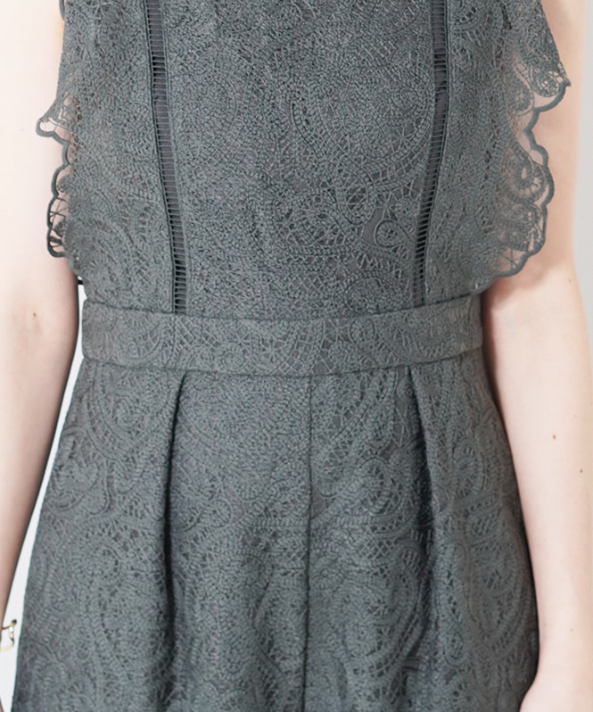 Paisley lace pants dress■