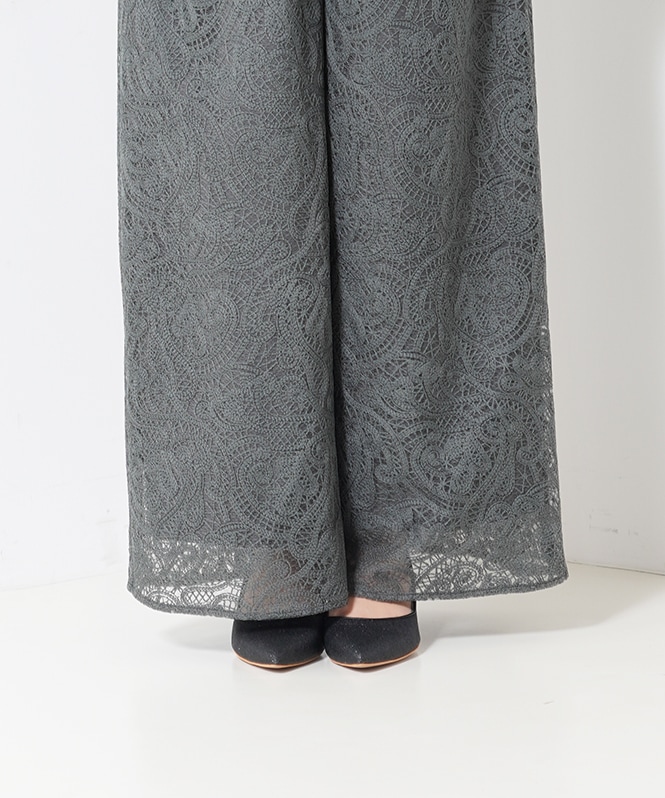 Paisley lace pants dress■
