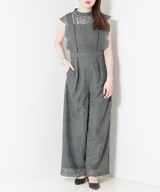 Paisley lace pants dress■