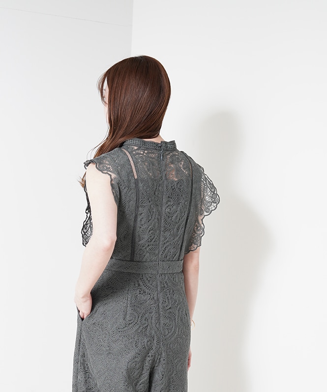 Paisley lace pants dress■