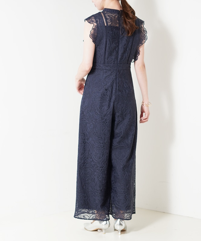 Paisley lace pants dress■