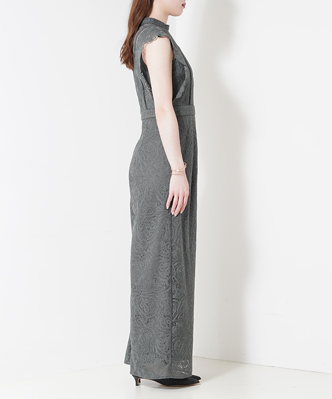 Paisley lace pants dress■
