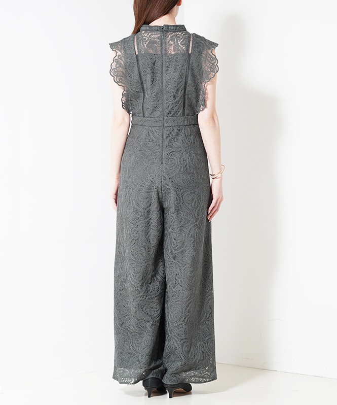 Paisley lace pants dress■