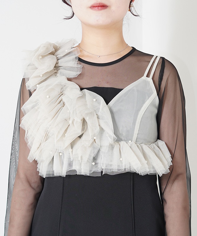 pearl bustier dress