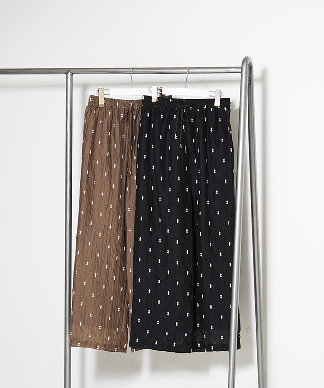 刺繍ワイドイージーパンツ | PANTS,イージーパンツ | ROOM903 online