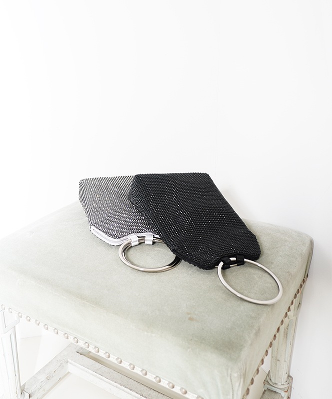 2WAYリングハンドルラインストーンバッグ