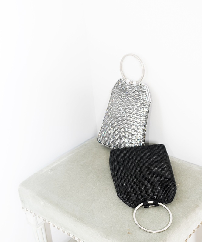 2WAYリングハンドルラインストーンバッグ