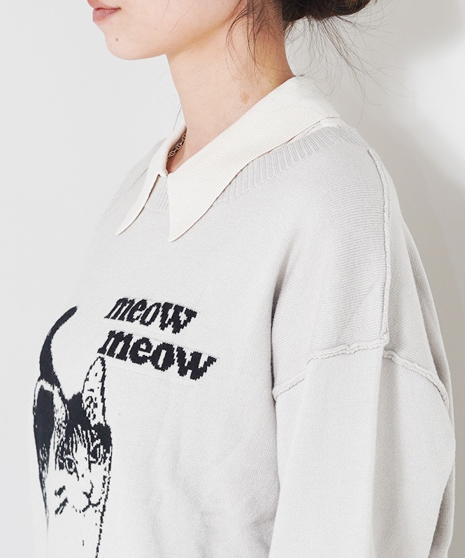 ネコジャガードニット