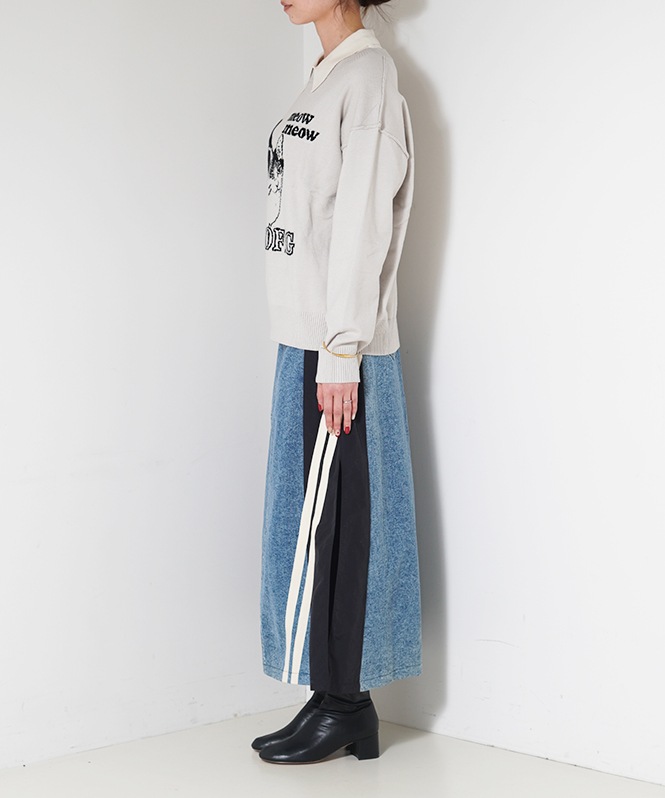 ネコジャガードニット