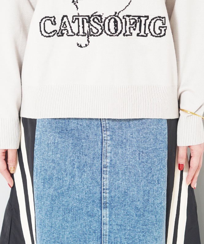 ネコジャガードニット