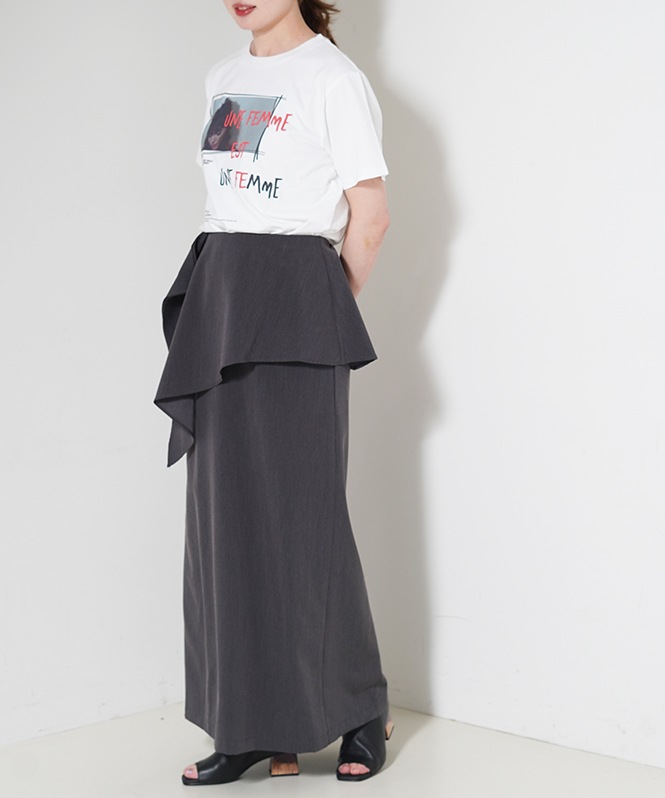 ラップレイヤードスカート