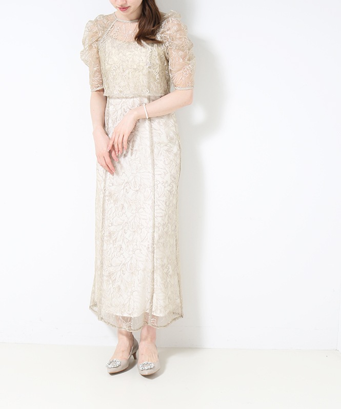 LE'RURE Whole race layered dress