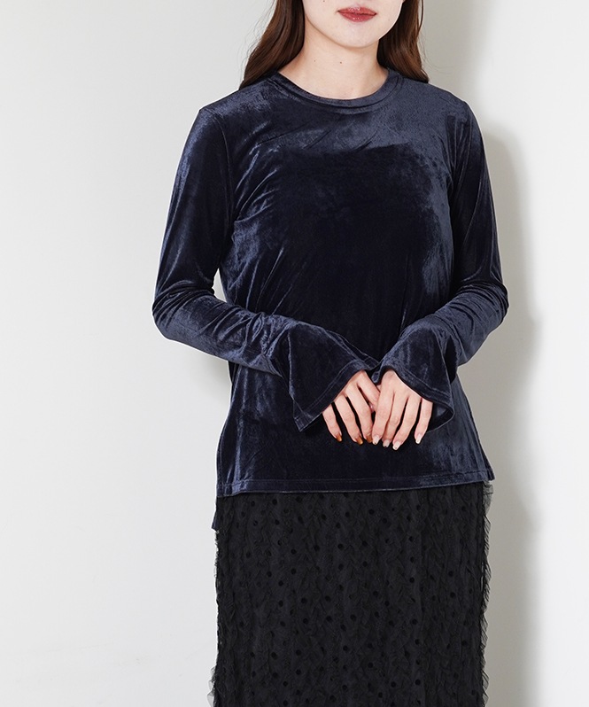 meer.ベロアトップス 裾ベルスリーブベロアトップス | ALL ITEM | ROOM903 online