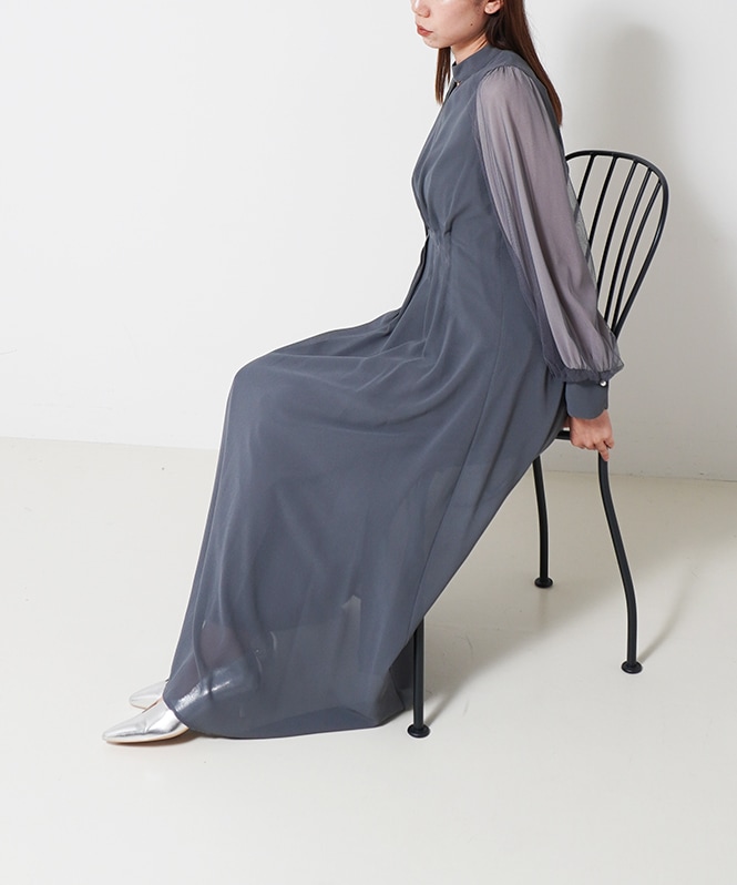 スーツ・フォーマル・ドレス et.UNiVER V-neck sheer sleeve dress et.UNiVER V-neck sheer sleeve dress | DRESS,DRESS | ROOM903