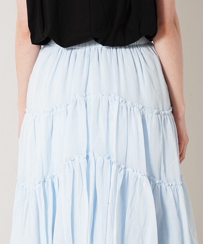 コットンティアードスカート WHITE