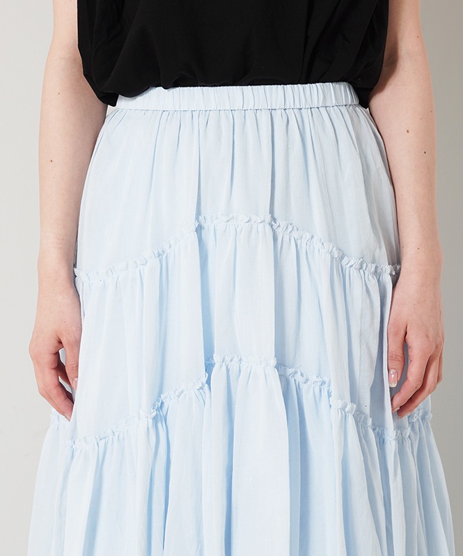 コットンティアードスカート WHITE