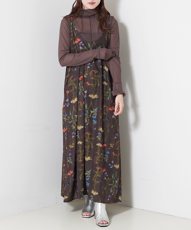 オリジナルフラワープリントワンピース