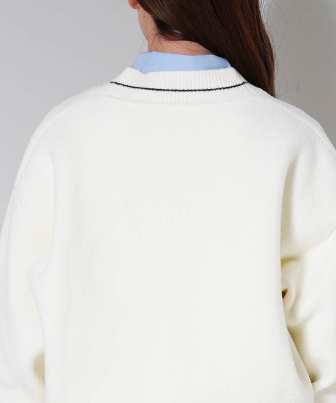 デニムポケットデザインオーバーカーディガン