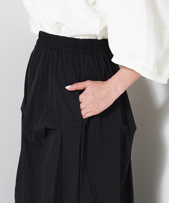 タックデザインチュールレイヤードスカート