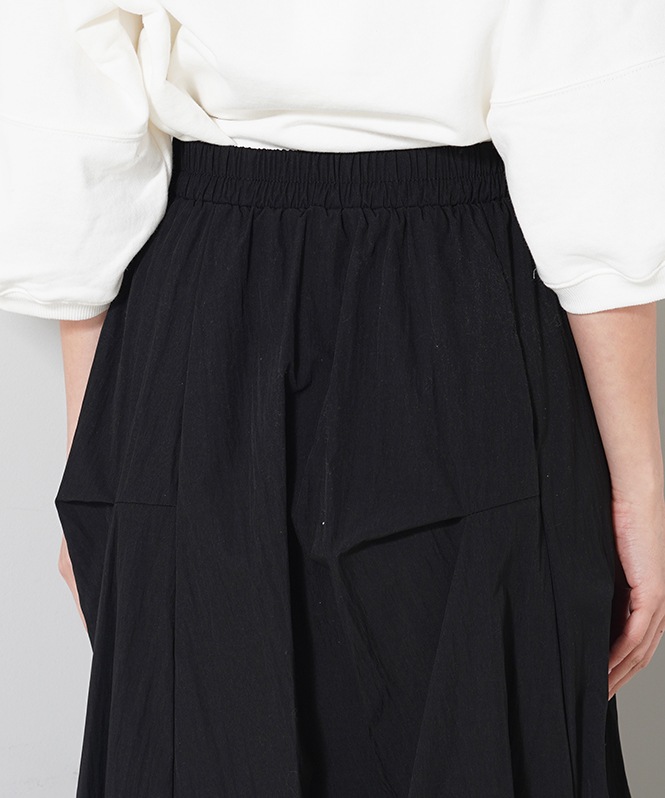 タックデザインチュールレイヤードスカート