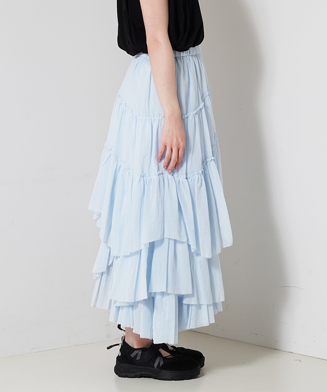 casa fline コットンティアードスカート CASA FLINE コットンティアードスカート BLACK | ALL ITEM