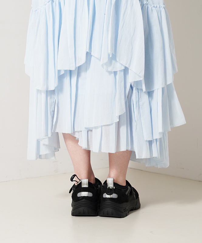 casa fline コットンティアードスカート CASA FLINE コットンティアードスカート BLACK | ALL ITEM