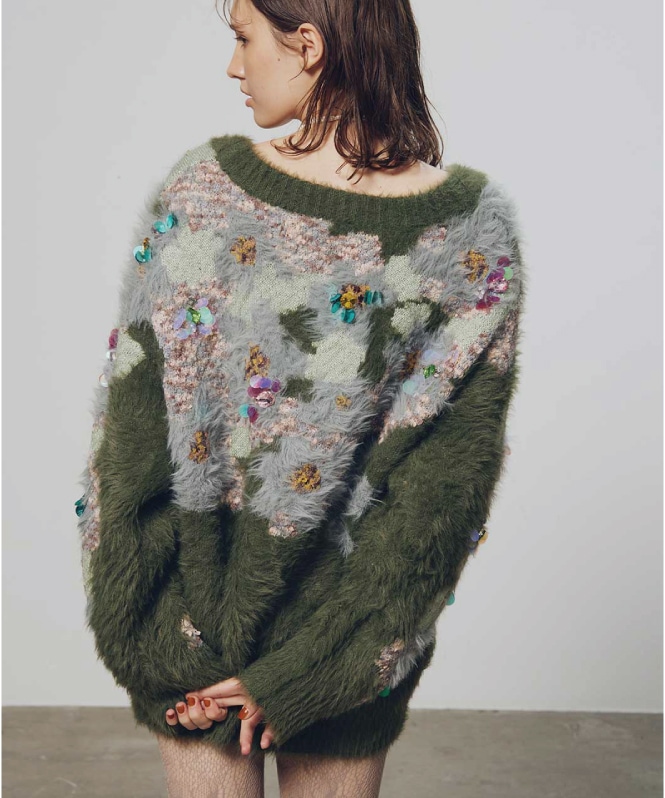 花柄ビジューシャギーカーディガン | ALL ITEM | ROOM903 online