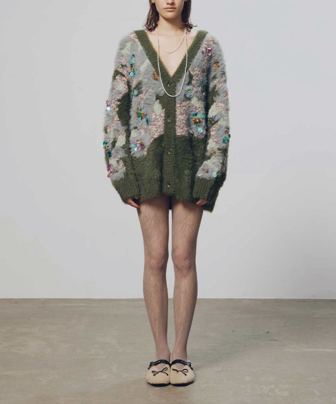 花柄ビジューシャギーカーディガン | ALL ITEM | ROOM903 online