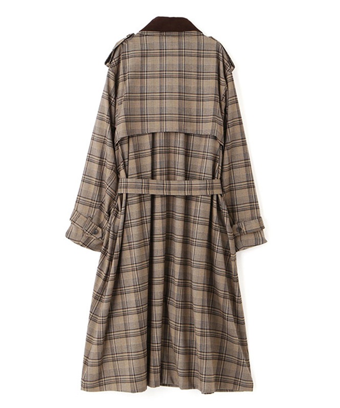 フードストールロングトレンチコート