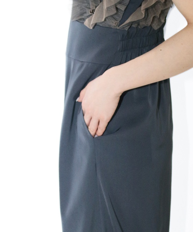 LE'RURE Frilled highwaist wide pants