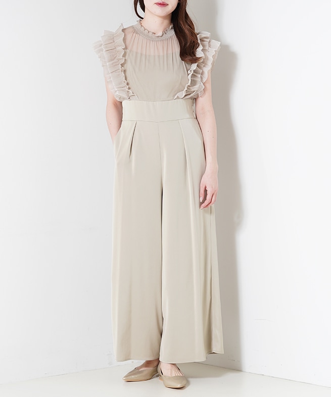 LE'RURE Frilled highwaist wide pants