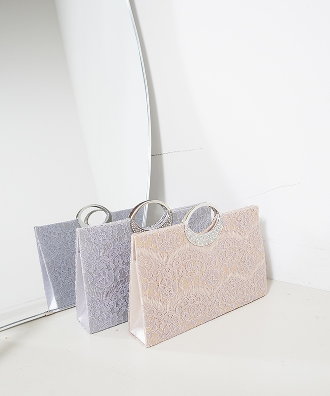 楕円ビジュー持ち手トートバッグ