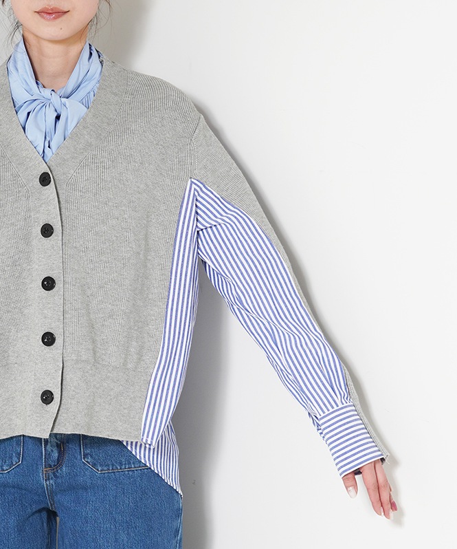 ニットドッキングVネックカーディガン