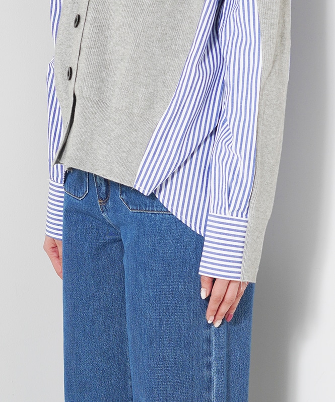 ニットドッキングVネックカーディガン