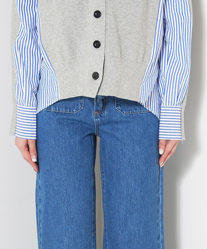 ニットドッキングVネックカーディガン