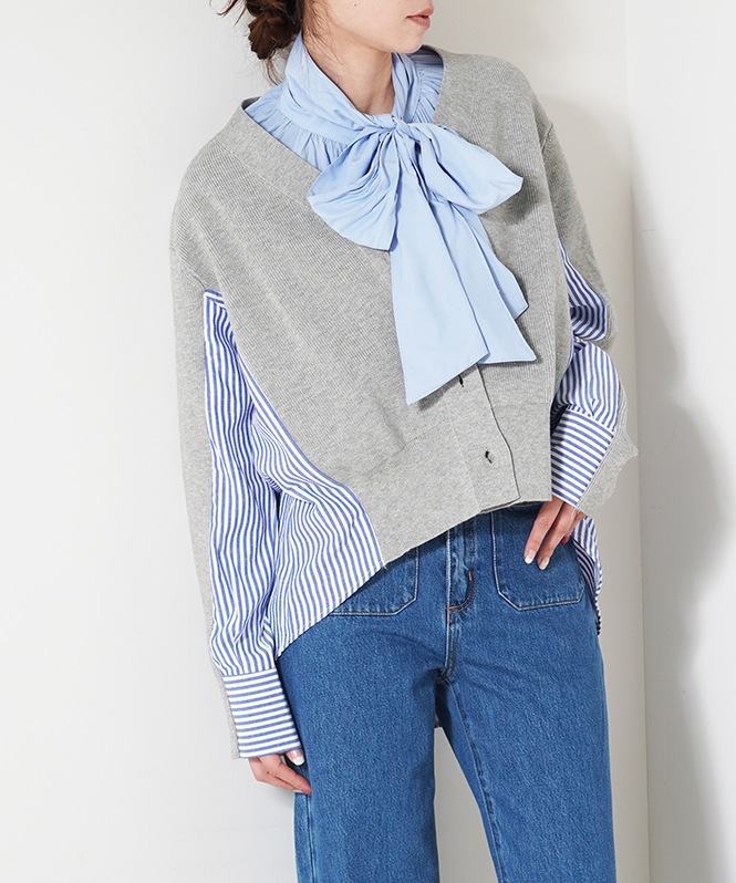 ニットドッキングVネックカーディガン