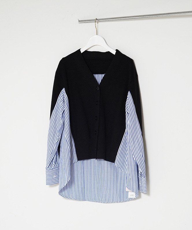 ニットドッキングVネックカーディガン