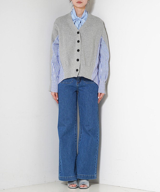 ニットドッキングVネックカーディガン