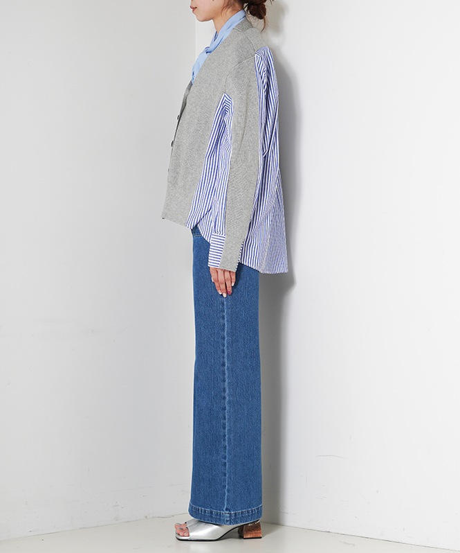 ニットドッキングVネックカーディガン