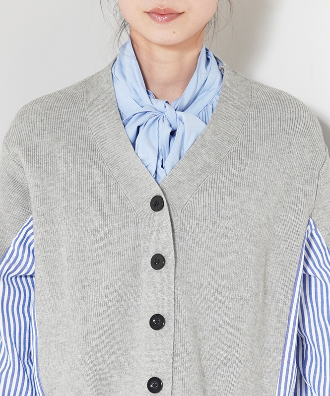 ニットドッキングVネックカーディガン