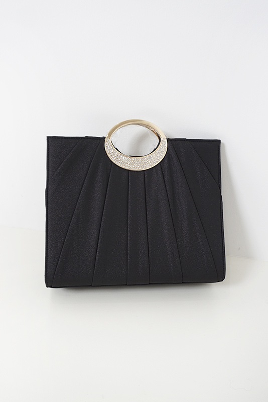 楕円ビジューハンドルトートバッグ